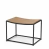Mercana Taniel Light Brown Leather With Black Metal Stool - Mercana Taniel Light Brown Leather With Black Metal Stool