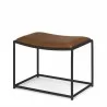 Mercana Taniel Brown Leather With Black Metal Stool - Mercana Taniel Brown Leather With Black Metal Stool