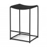Mercana Taniel Textured Black Leather With Black Metal Counter Stool