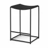 Mercana Taniel Textured Black Leather With Black Metal Counter Stool - Mercana Taniel Textured Black Leather With Black Metal Counter Stool