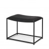 Mercana Taniel Black Leather With Black Metal Stool