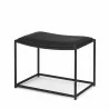 Mercana Taniel Black Leather With Black Metal Stool - Mercana Taniel Black Leather With Black Metal Stool
