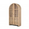 Mercana Suri Light Brown Wood With Glass Doors Arched Curio Cabinet 1
