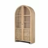 Mercana Suri Light Brown Wood With Glass Doors Arched Curio Cabinet 1 - Mercana Suri Light Brown Wood With Glass Doors Arched Curio Cabinet 1