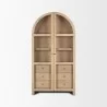 Mercana Suri Light Brown Wood With Glass Doors Arched Curio Cabinet Front - Mercana Suri Light Brown Wood With Glass Doors Arched Curio Cabinet Front