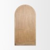 Mercana Suri Light Brown Wood With Glass Doors Arched Curio Cabinet Back