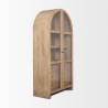 Mercana Suri Light Brown Wood With Glass Doors Arched Curio Cabinet Side