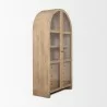 Mercana Suri Light Brown Wood With Glass Doors Arched Curio Cabinet Side - Mercana Suri Light Brown Wood With Glass Doors Arched Curio Cabinet Side