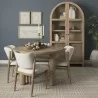 Mercana Suri Light Brown Wood With Glass Doors Arched Curio Cabinet - Mercana Suri Light Brown Wood With Glass Doors Arched Curio Cabinet