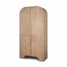 Mercana Sorina Reverse Fluted Light Brown Wood Curio Cabinet Front - Mercana Sorina Reverse Fluted Light Brown Wood Curio Cabinet Front
