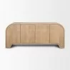 Mercana Sorina Reverse Fluted Light Brown Wood Sideboard Front - Mercana Sorina Reverse Fluted Light Brown Wood Sideboard Front