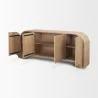 Mercana Sorina Reverse Fluted Light Brown Wood Sideboard Open - Mercana Sorina Reverse Fluted Light Brown Wood Sideboard Open