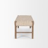 Mercana Tadi Rectangular Dark Brown Wood With Rug Seat Bench  Side