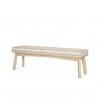 Mercana Taimo White Washed Light Brown Wood With Striped Fabric Seat Bench 2