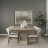 Mercana Shivon 84" Rectangular Light Brown Mango Wood With Travertine Dining Table - Mercana Shivon 84" Rectangular Light Brown Mango Wood With Travertine Dining Table