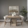 Mercana Shivon 94" Rectangular Light Brown Mango Wood With Travertine Dining Table