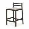 Mercana Sam Dark Brown Wood With Cream Fabric Counter Stool Side - Mercana Sam Dark Brown Wood With Cream Fabric Counter Stool Side