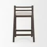 Mercana Sam Dark Brown Wood With Cream Fabric Counter Stool Back - Mercana Sam Dark Brown Wood With Cream Fabric Counter Stool Back