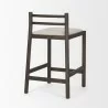 Mercana Sam Dark Brown Wood With Cream Fabric Counter Stool Back 2 - Mercana Sam Dark Brown Wood With Cream Fabric Counter Stool Back 2