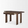 Mercana Sohan Dark Brown Elm Wood Oblong Desk Open