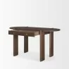 Mercana Sohan Dark Brown Elm Wood Oblong Desk Open - Mercana Sohan Dark Brown Elm Wood Oblong Desk Open