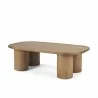 Mercana Tavi Rectangular Natural Brown With Column Legs Coffee Table - Mercana Tavi Rectangular Natural Brown With Column Legs Coffee Table