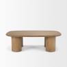 Mercana Tavi Rectangular Natural Brown With Column Legs Coffee Table Front
