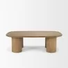 Mercana Tavi Rectangular Natural Brown With Column Legs Coffee Table Front - Mercana Tavi Rectangular Natural Brown With Column Legs Coffee Table Front