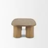Mercana Tavi Rectangular Natural Brown With Column Legs Coffee Table Side - Mercana Tavi Rectangular Natural Brown With Column Legs Coffee Table Side