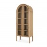 Mercana Callum Light Brown Elm Wood w/ Glass Doors Arched Curio Cabinet