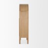 Mercana Callum Light Brown Elm Wood w/ Glass Doors Arched Curio Cabinet 2