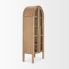 Mercana Callum Light Brown Elm Wood w/ Glass Doors Arched Curio Cabinet Side