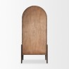 Mercana Teva Two Toned Dark With Light Wood Arched Curio Cabinet Back