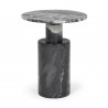 Mercana Taite Solid Dark Gray Marble Pedestal Accent Table  1