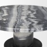 Mercana Taite Solid Dark Gray Marble Pedestal Accent Table  2