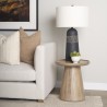 Mercana Takoda Light Brown Wood Tapered Drum Accent Table