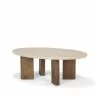 Mercana Syona Travertine + Mango Wood leg Oval Coffee table 1 - Mercana Syona Travertine + Mango Wood leg Oval Coffee table 1