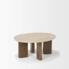 Mercana Syona Travertine + Mango Wood leg Oval Coffee table 2 - Mercana Syona Travertine + Mango Wood leg Oval Coffee table 2