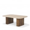 Mercana Symona Travertine and Mango Wood Rectangle Coffee Table 1