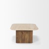 Mercana Symona Travertine and Mango Wood Rectangle Coffee Table Side