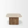 Mercana Symona Travertine and Mango Wood Rectangle Coffee Table Side - Mercana Symona Travertine and Mango Wood Rectangle Coffee Table Side