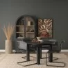 Mercana Soma Textured Black Acacia Wood Round Dining Table - Mercana Soma Textured Black Acacia Wood Round Dining Table
