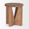 Mercana Tahlia Round Natural Brown Wood With Angled Legs Stool 2