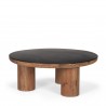 Mercana Tucson Natural Wood With Round Black Oak Top Coffee Table 1