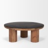 Mercana Tucson Natural Wood With Round Black Oak Top Coffee Table