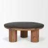 Mercana Tucson Natural Wood With Round Black Oak Top Coffee Table - Mercana Tucson Natural Wood With Round Black Oak Top Coffee Table