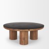 Mercana Tucson Natural Wood With Round Black Oak Top Coffee Table 2