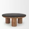 Mercana Tucson Natural Wood With Round Black Oak Top Coffee Table 2 - Mercana Tucson Natural Wood With Round Black Oak Top Coffee Table 2