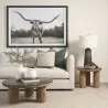 Mercana Tucson Natural Wood With Round Black Oak Top Coffee Table - Mercana Tucson Natural Wood With Round Black Oak Top Coffee Table