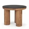 Mercana Tucson Natural Wood With Round Black Oak Top Side Table - Mercana Tucson Natural Wood With Round Black Oak Top Side Table